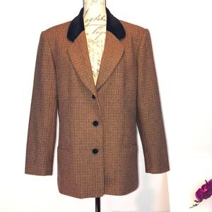 Leslie Fay Vintage Multi Color Blazer Jacket Size 16